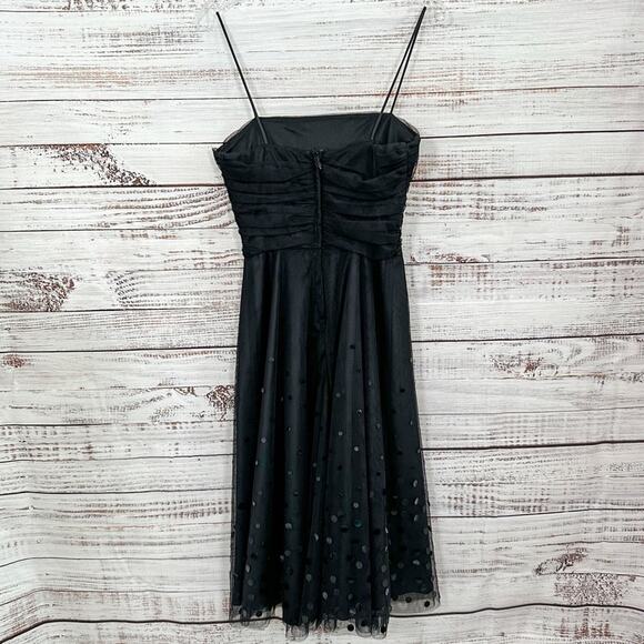Eliza J Black Tulle and Sequin Spaghetti Strap Dress, EUC, Size 2, MSRP $179 - Picture 7 of 11